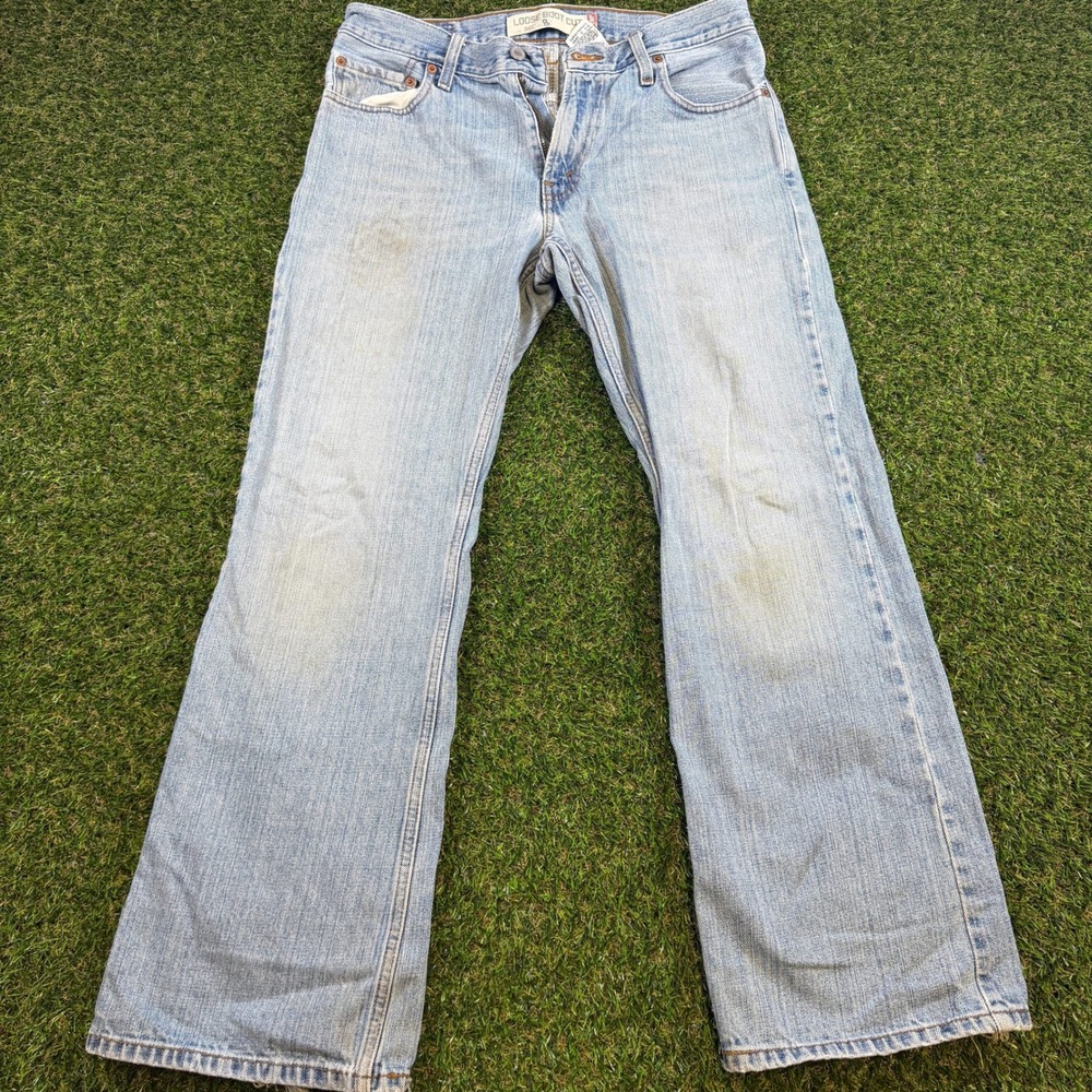 Levis 567 Loose Boot Cut Jeans Mens 30x30 Light Wash Blue Denim VTN